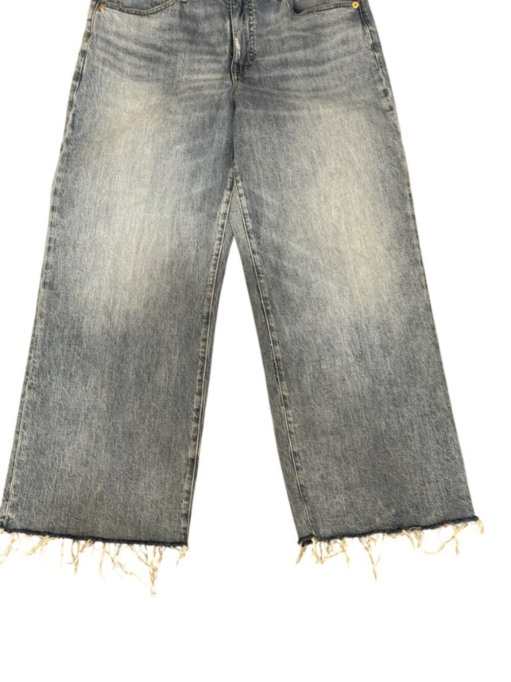 J.Crew Wide Leg Crop Jeans Raw Hem Light Wash Size 30 - Picture 3 of 6
